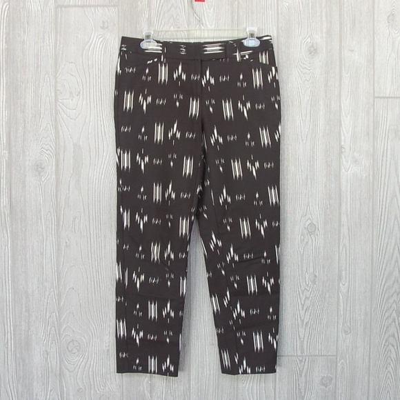 WHBM Slim Ankle Pants Size 2 Black Stretch Aztec - Picture 1 of 8